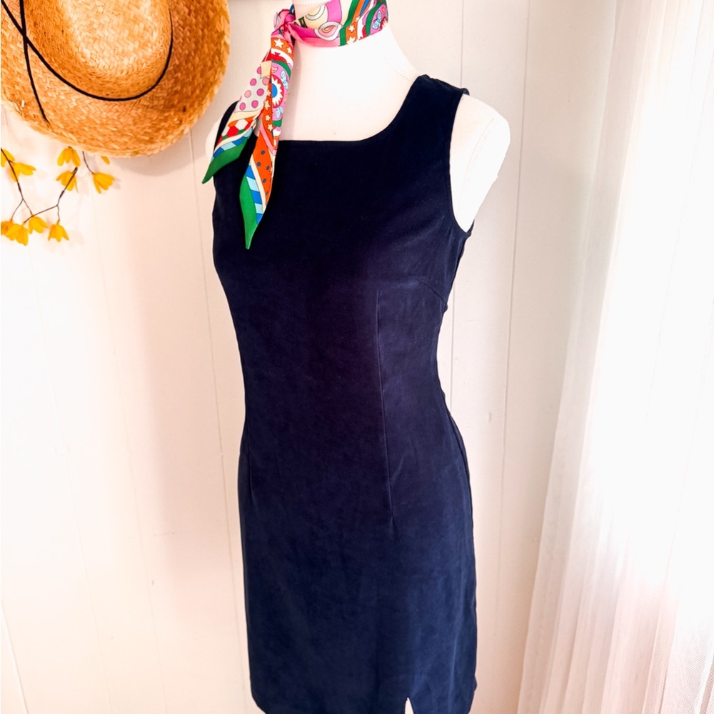 Vintage “Classique Collections” Navy Blue Sleeveless Dress